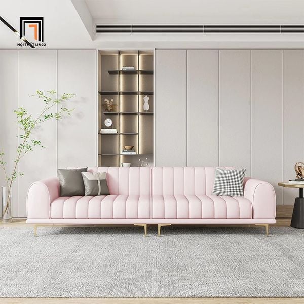 sofa văng, ghế sofa băng, sofa cao cấp, ghế sofa da công nghiệp trắng kem, sofa dài 2m6, ghế sofa xinh xắn