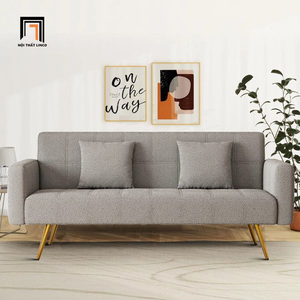 ghế sofa giường nằm xinh xắn, sofa bed bật nằm thông minh, sofa giường 2m vải lông cừu cho shop tiệm