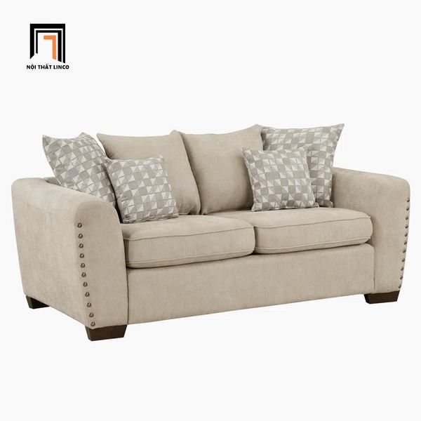 bộ ghế sofa vải bố cao cấp, set ghế sofa đính nút phòng khách gia đình