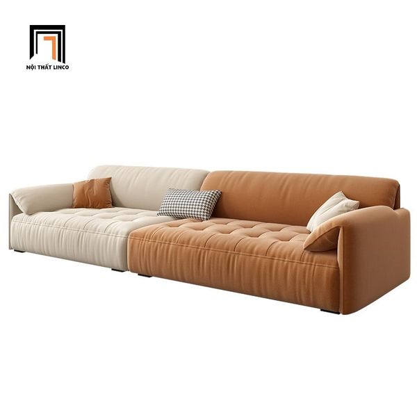 sofa băng dài 2m6 vải nhung xinh xắn, sofa văng cho shop tiệm, sofa băng sang trọng