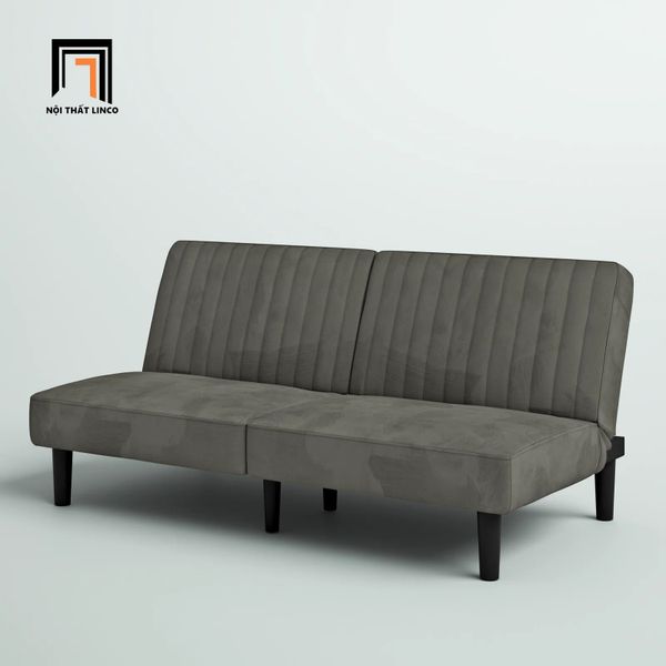 ghế sofa giường 1m8 vải nhung màu xám đậm, sofa bed thông minh giá rẻ, sofa giường đa năng