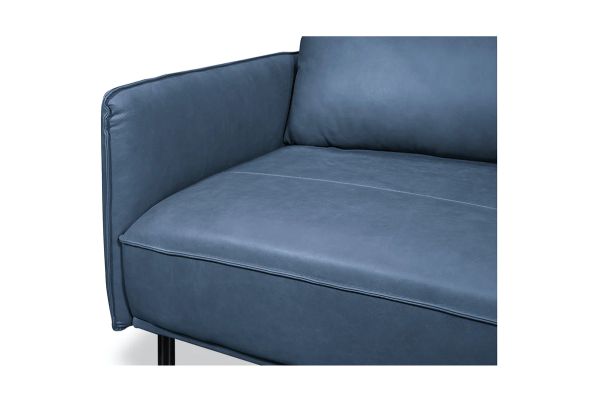 bộ ghế sofa góc l sang trọng, ghế sofa góc 2m4 x 1m6 da công nghiệp màu xanh than