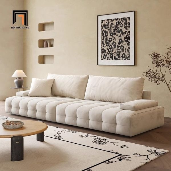 sofa băng, sofa văng, ghế sofa cao cấp, sofa vải nhung giật lún nổi bật, sofa văng 2m4 sang trọng