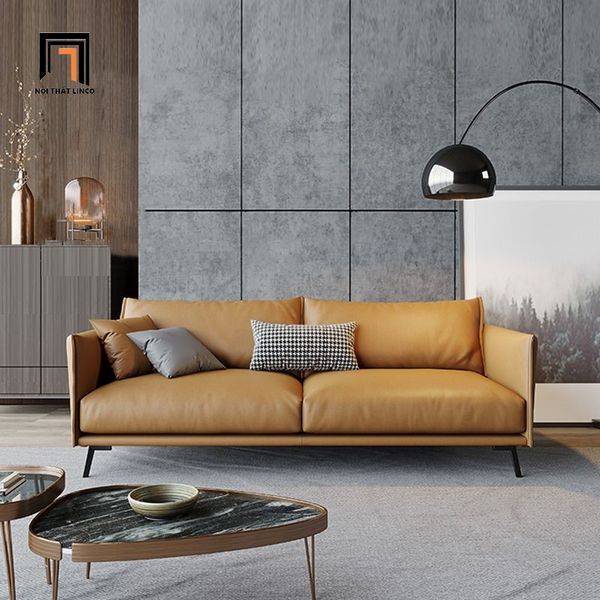 bộ ghế sofa phòng khách da công nghiệp sang trọng, ghế sofa gia đình hiện đại