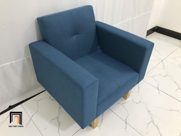 ghế sofa đơn giá rẻ, sofa đơn phòng khách gia đình, sofa đơn màu xanh dương gấp gọn