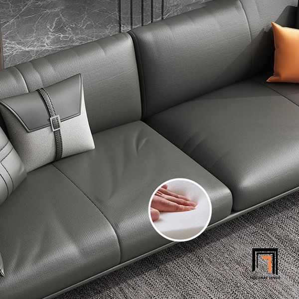 sofa phòng khách, sofa văn phòng, bộ ghế sofa cho công sở, bộ ghế sofa phòng khách bọc da giả, sofa màu xám đen