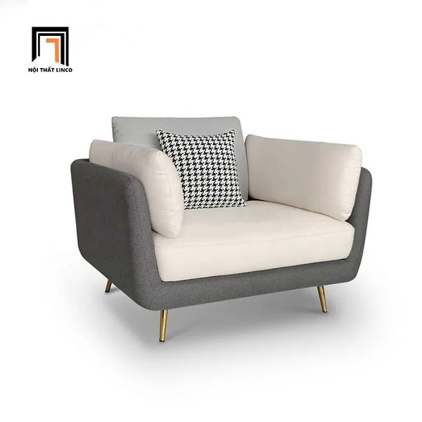 sofa đơn, ghế sofa đơn nhỏ, sofa đơn phối màu xám, sofa đơn chân inox, sofa phòng khách gia đình, sofa đơn đẹp