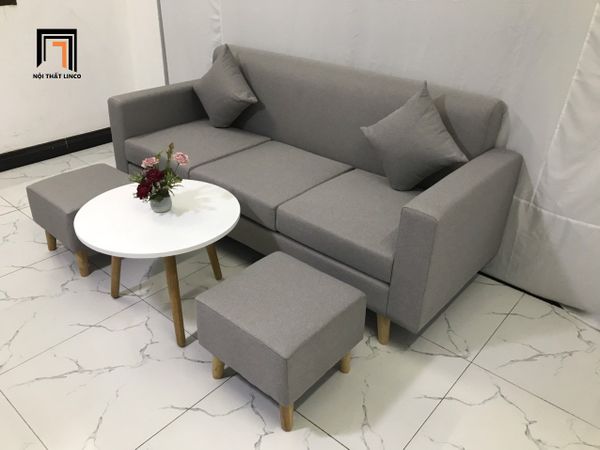 sofa băng, sofa văng, bộ ghế sofa băng dài 1m9 màu xám ghi, sofa băng phòng khách gia đình