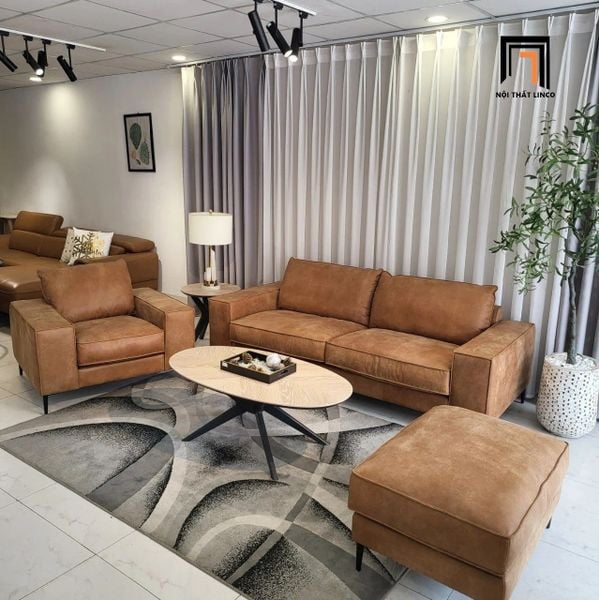 set ghế sofa phòng khách kiểu dáng hiện đại, bộ ghế sofa da giả cao cấp