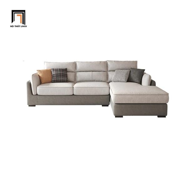 ghế sofa băng phòng khách gia đình 2m3, sofa văng nỉ phối màu xám, ghế sofa băng sang trọng