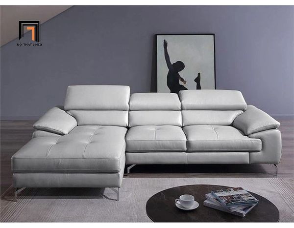 bộ ghế sofa góc L da công nghiệp 2m5 x 1m6, sofa góc kê đầu gật gù thư giãn