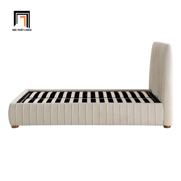 giường ngủ xinh xắn giá rẻ, giường ngủ âu mỹ vải lông cừu màu xám trắng