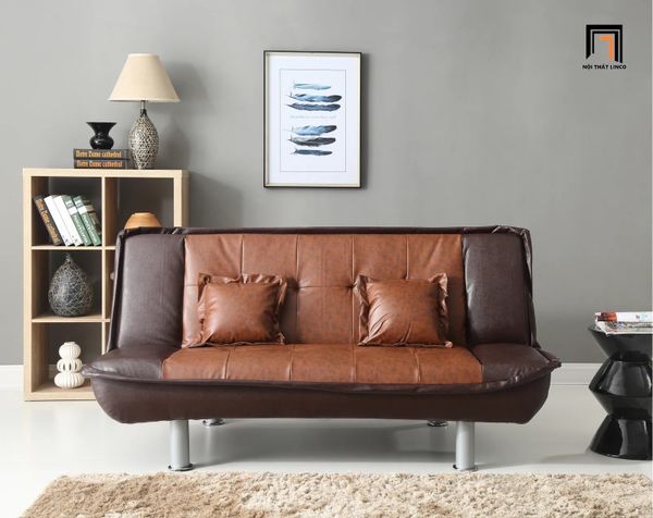 ghế sofa giường nằm gấp gọn, sofa giường da công nghiệp 1m7 nhỏ gọn