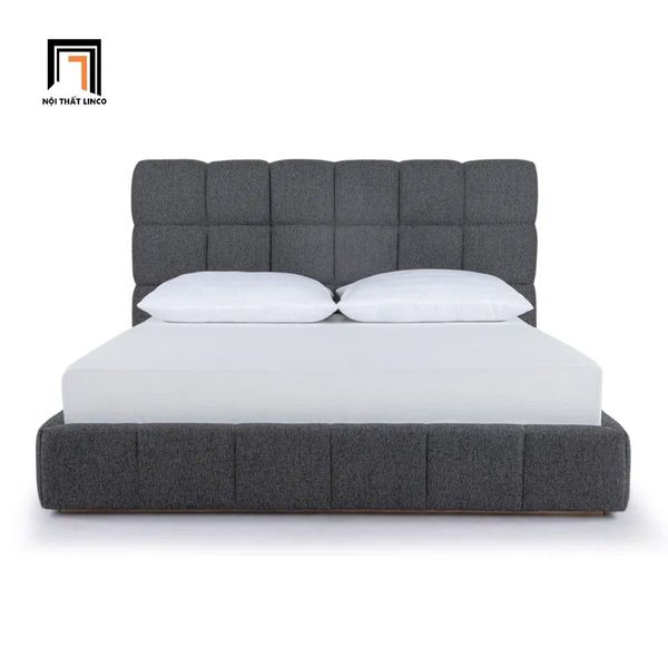 giường ngủ, giường, giường ngủ xám lông chuột, giường ngủ 1m6 x 2m, giường ngủ vải nỉ mềm