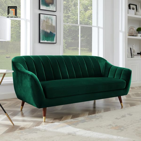 bộ ghế sofa phòng khách vải nhung xanh đậm, set ghế sofa phòng khách giá rẻ
