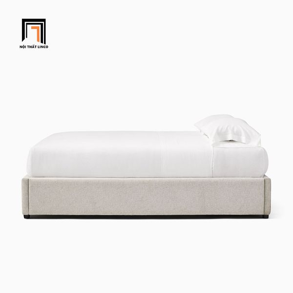 Giường ngủ divan giá rẻ, giường ngủ vải xám trắng, giường 1m6 x 2m cho khách sạn, giường ngủ nhỏ