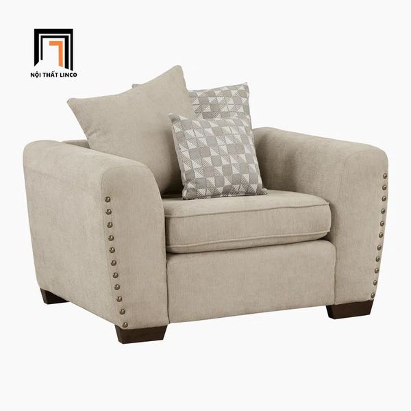 bộ ghế sofa vải bố cao cấp, set ghế sofa đính nút phòng khách gia đình