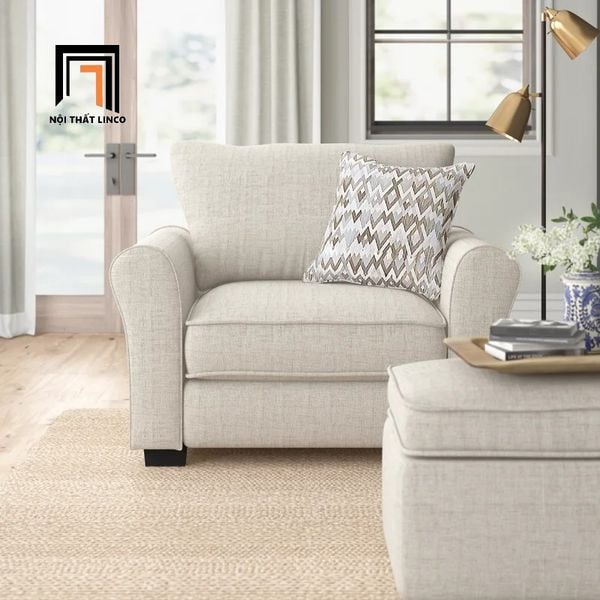 sofa đơn, ghế sofa đơn nhỏ, sofa đơn 1 người ngồi, sofa đơn ngồi thư giãn đọc sách, sofa đơn xám trắng