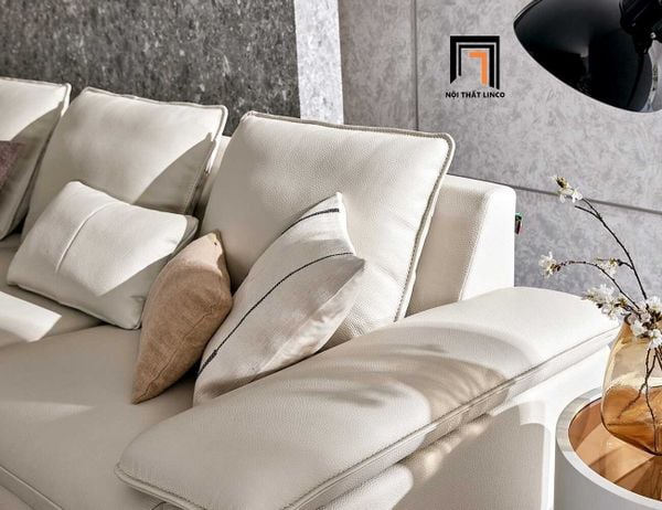 sofa, ghế sofa, sofa băng, sofa văng, sofa da 2m5 xám trắng, sofa băng cao cấp, sofa băng hiện đại