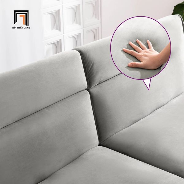 ghế sofa giường kiểu dáng hiện đại, sofa giường nằm dài 1m7 vải nhung xám