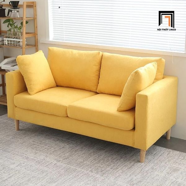 sofa văng, sofa băng, ghế sofa băng nhỏ gọn 1m4, sofa băng vải nỉ phối màu xinh xắn, sofa băng cho phòng nhỏ