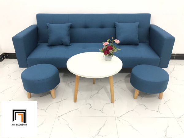 ghế sofa gấp gọn băng dài 2m, sofa băng bật nằm cho căn hộ chung cư 2m, sofa giường xanh nước biển