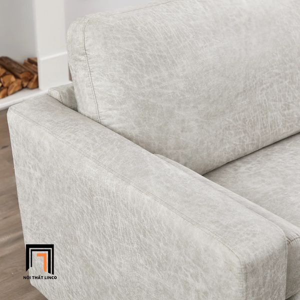 sofa băng, sofa văng, ghế sofa băng da giả màu xám trắng, sofa băng dài 1m9 cho căn hộ chung cư nhỏ
