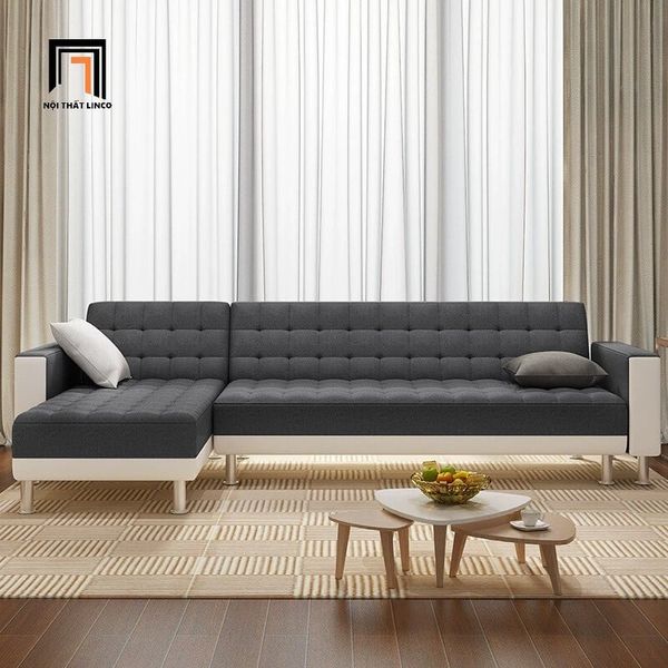 bộ ghế sofa góc L da bóng, sofa góc giật lún 2m55 x 1m5 giá rẻ