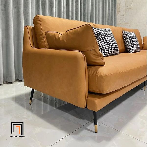 sofa phòng khách, sofa gia đình, sofa phòng khách da giả, sofa phòng khách hiện đại, bộ ghế sofa văn phòng da nâu bò