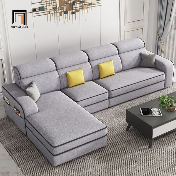 sofa l, sofa góc chữ l, bộ ghế sofa góc 2m8 x 1m6 phòng khách đẹp, ghế sofa góc l vải nỉ giá rẻ