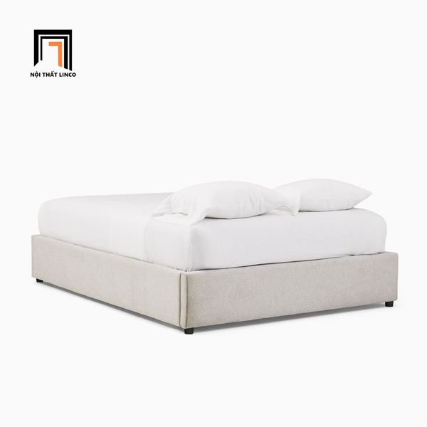 Giường ngủ divan giá rẻ, giường ngủ vải xám trắng, giường 1m6 x 2m cho khách sạn, giường ngủ nhỏ