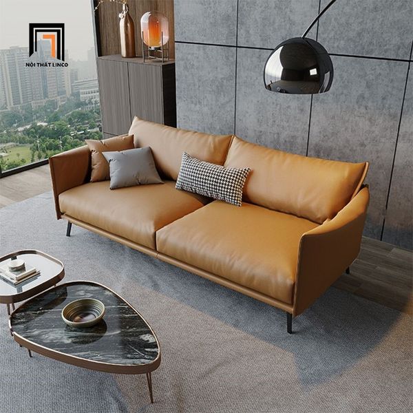 ghế sofa băng phòng khách căn hộ chung cư, sofa băng dài 2m bọc da công nghiệp, sofa băng sang trọng