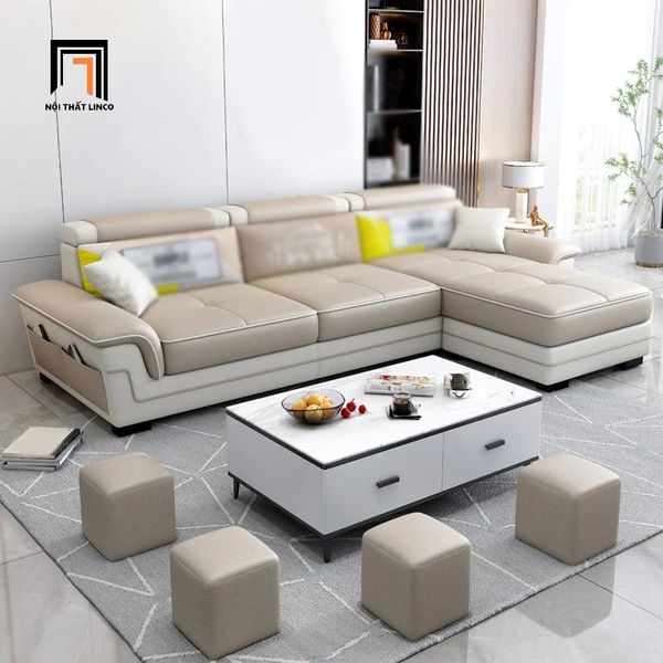 sofa l, sofa góc 2m4 x 1m6 vải nỉ giá rẻ, ghế sofa góc l thư giãn cho phòng khách gia đình
