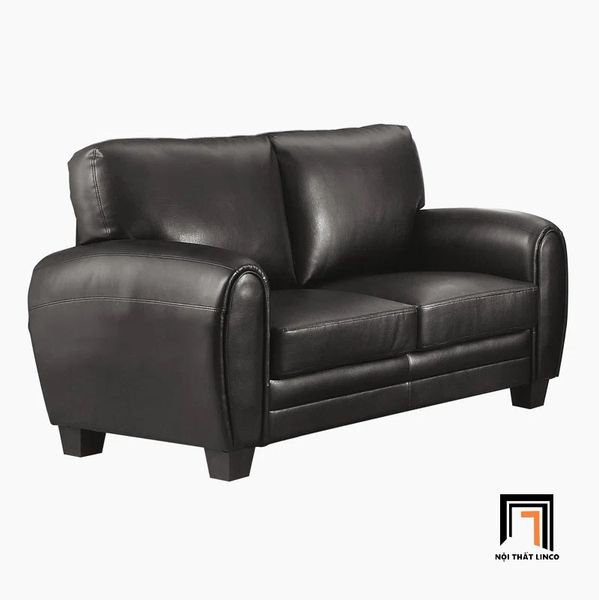 set ghế sofa da giả màu đen, bộ ghế sofa phòng khách sang trọng