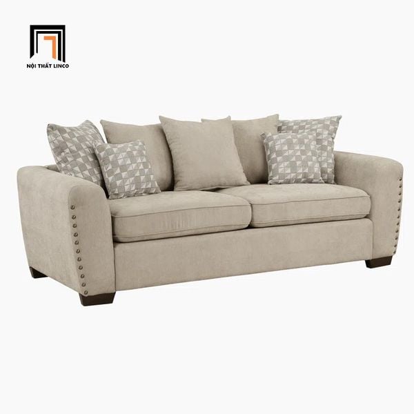 bộ ghế sofa vải bố cao cấp, set ghế sofa đính nút phòng khách gia đình