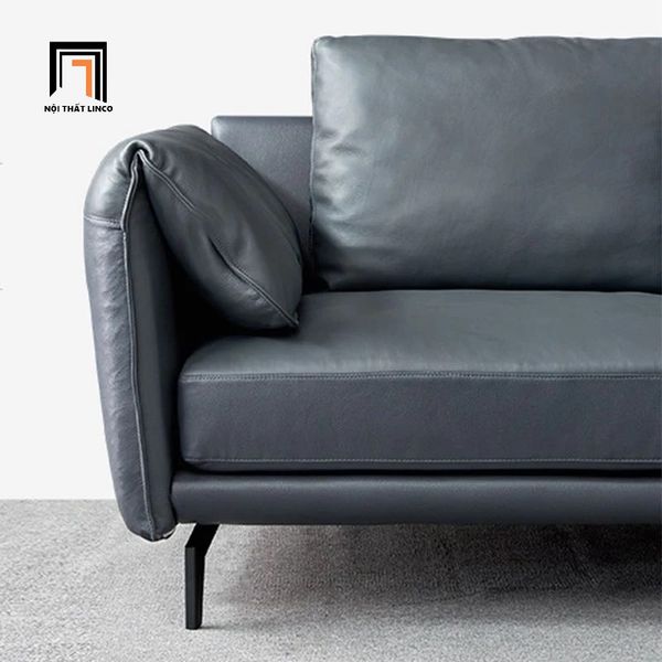 ghế sofa băng da công nghiệp 3m, sofa văng chờ cho shop tiệm, ghế sofa băng da giả màu xám đậm