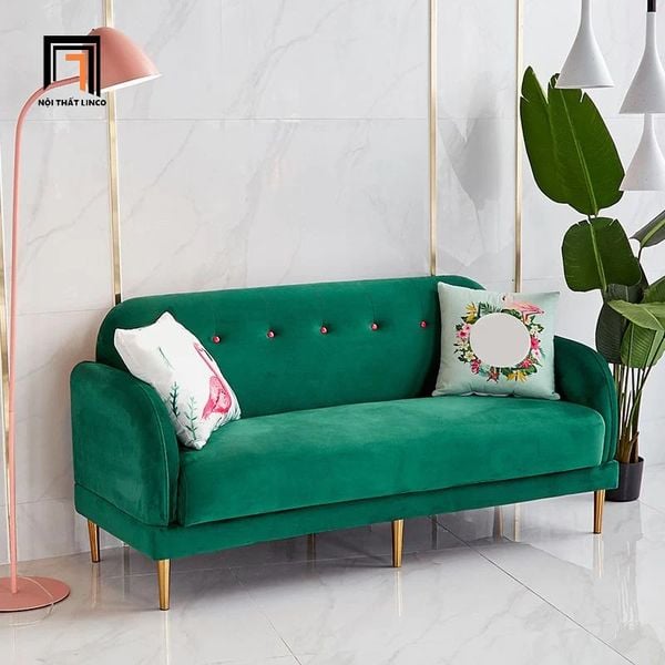 sofa băng dài 1m8, ghế sofa văng vải nhung giá rẻ, ghế sofa băng cho shop tiệm đẹp