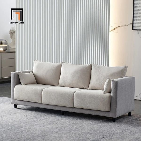 ghế sofa băng dài 2m 3 nệm ngồi vải nỉ, sofa băng cho phòng khách nhỏ giá rẻ, sofa băng vải nỉ