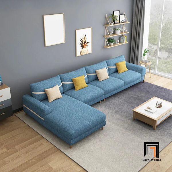 bộ ghế sofa góc không gian diện tích lớn, sofa góc chữ l 3m x 1m6 vải nỉ giá rẻ