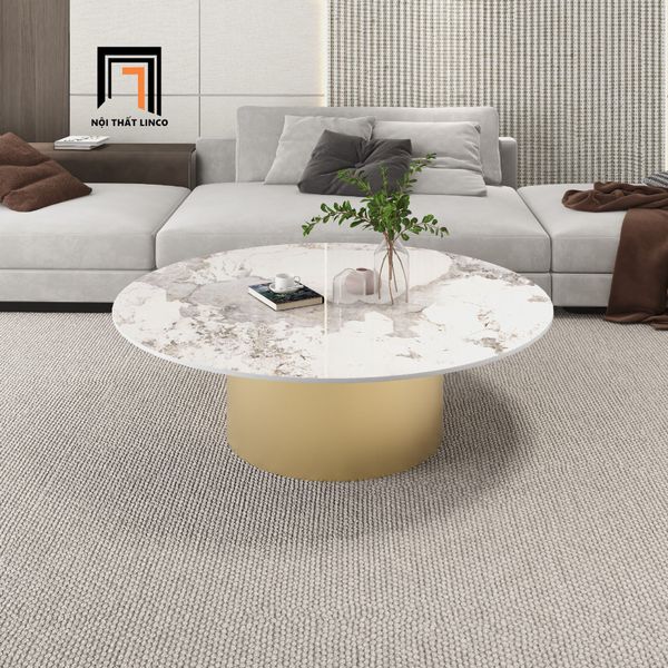 bàn trà mặt đá ceramic mặt 70cm, bàn sofa phòng khách sang trọng