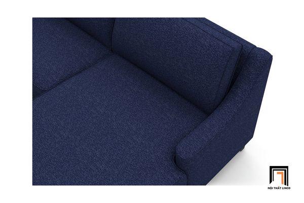 bộ ghế sofa góc chữ l, ghế sofa góc 2m4 x 1m6, sofa góc tân cổ điển màu xanh đậm