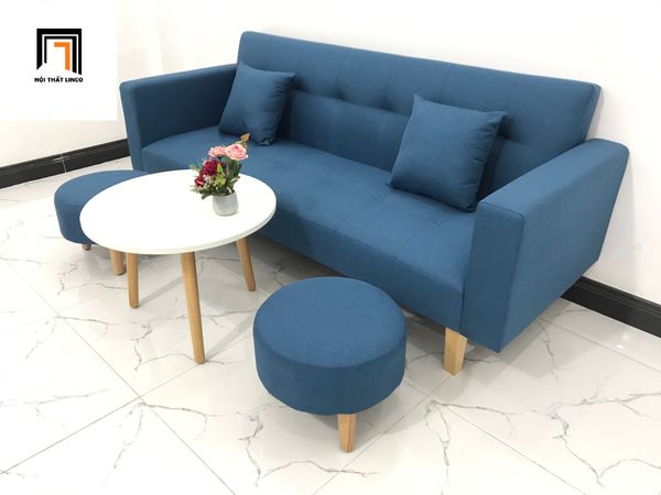 ghế sofa gấp gọn băng dài 2m, sofa băng bật nằm cho căn hộ chung cư 2m, sofa giường xanh nước biển