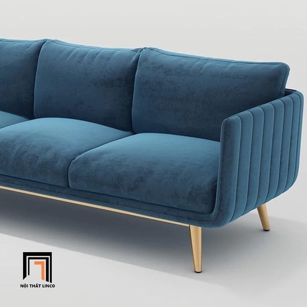 ghế sofa băng vải nhung nỉ hiện đại, sofa văng phòng khách gia đình 3 nệm ngồi dài 2m