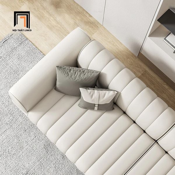 sofa văng, ghế sofa băng, sofa cao cấp, ghế sofa da công nghiệp trắng kem, sofa dài 2m6, ghế sofa xinh xắn