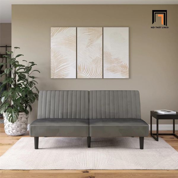 ghế sofa giường 1m8 vải nhung màu xám đậm, sofa bed thông minh giá rẻ, sofa giường đa năng