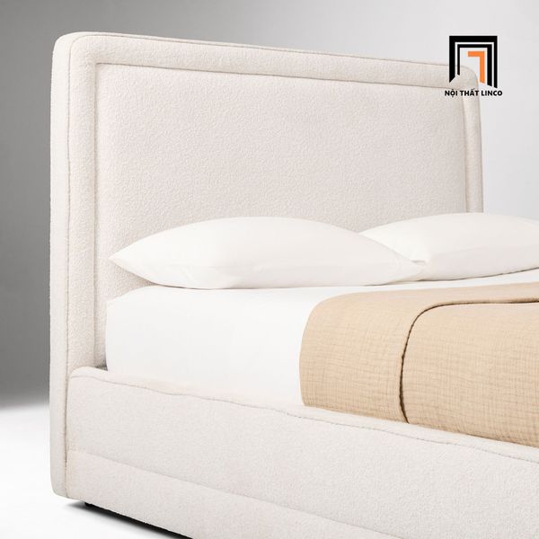 giường ngủ vải lông cừu mềm, giường bọc nệm kiểu dáng hiện đại, giường ngủ, giường 1m6 x 2m, giường giá rẻ