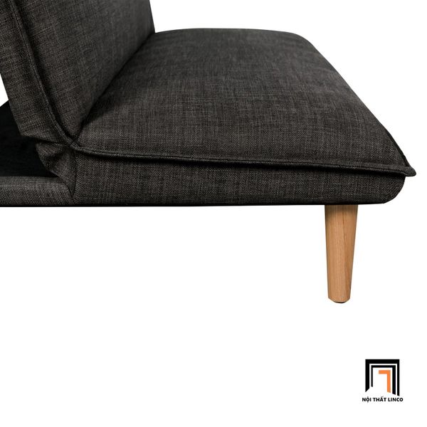 ghế sofa giường dài 1m7 nhỏ gọn, sofa giường bọc vải màu nâu đậm giá rẻ