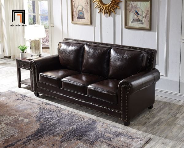 bộ ghế sofa phòng khách gia đình, set ghế sofa châu Âu tân cổ điển đính nút đẹp