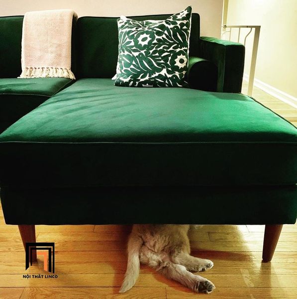 bộ ghế sofa góc chữ l 2m3 x 1m6, sofa góc phòng khách gia đình, sofa góc l vải nỉ bố