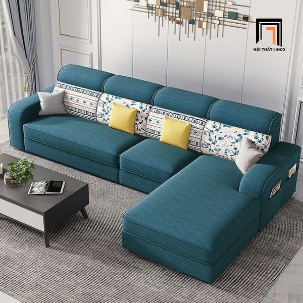 sofa l, sofa góc chữ l, bộ ghế sofa góc 2m8 x 1m6 phòng khách đẹp, ghế sofa góc l vải nỉ giá rẻ